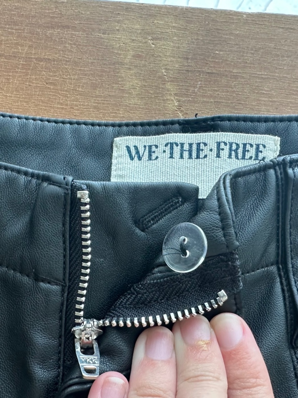 We The Free Free People Black Faux Leather Micro Mini Shorts sz 2 - Picture 3 of 4